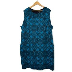 Worthington Women's Cyan/Black Sleeveless Dress Women’s Size 3X